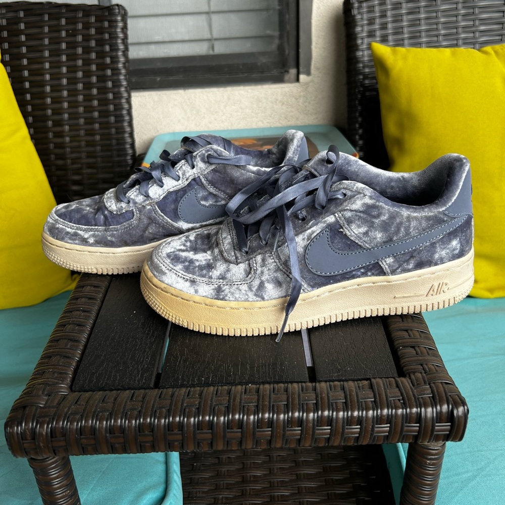 Blue / Grey Velvet Nike Air Force 1